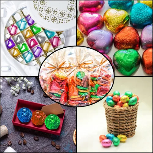 Miniatura 5 de Envolturas de caramelo de papel de aluminio – Papel de regalo de chocolate, 300 piezas, envoltorio de barra de chocolate casera, embalaje