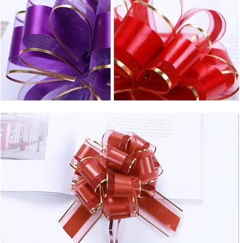 Miniatura 3 de 6 piezas de arcos tirados, arco de regalo de 15 cm, arcos tirados para Navidad, bodas, cestas de San Valentín, baby shower, día de la madre