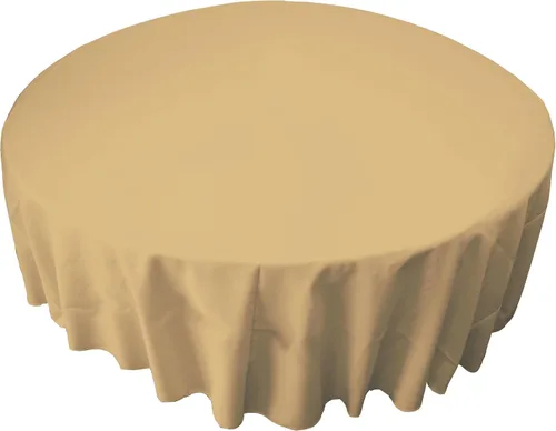 Miniatura 203 de LA Linen - Mantel redondo lavable de popelina de poliéster, resistente a manchas y arrugas, 51", mantel de tela para comedor, cocina, fiesta, Negro