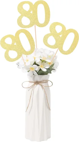 Miniatura 11 de Decoraciones de 50 aniversario NO 50, paquete de 10 centros de mesa de cumpleaños de 50 cumpleaños de doble cara con purpurina dorada para mesas