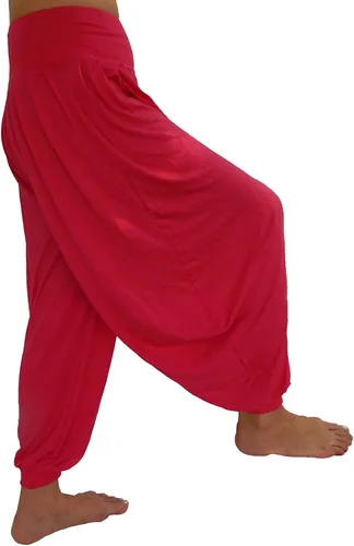 Miniatura 19 de Lovely Creations Pantalones holgados con cintura elástica y harem Aladdin para mujer