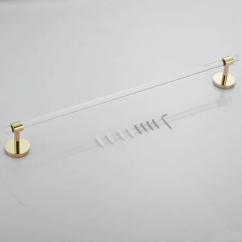Miniatura 4 de Toallero de acrílico dorado de 16 pulgadas para baño, soporte de toalla montado en la pared, toallero moderno SHUNLI