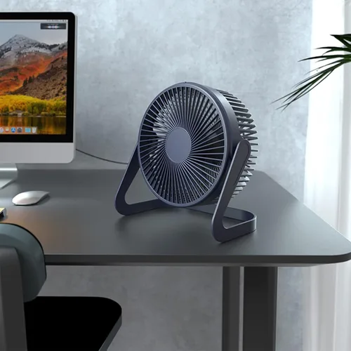Miniatura 3 de Ventilador pequeño de 6 pulgadas, ventilador de escritorio USB de 2 velocidades, flujo de aire fuerte, funcionamiento silencioso, ventilador de piso