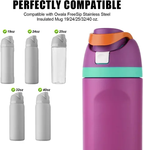 Miniatura 4 de PEUTIER 4 botones de repuesto compatibles con Owala FreeSip de 24 onzas, 32 onzas, tapa de botella de agua sin BPA, piezas de repuesto para Owala