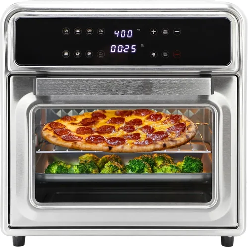 Miniatura 3 de Horno freidora de aire digital de acero inoxidable de 21.13 cuartos de galón, horno de convección multifunción con 4 elementos calefactores