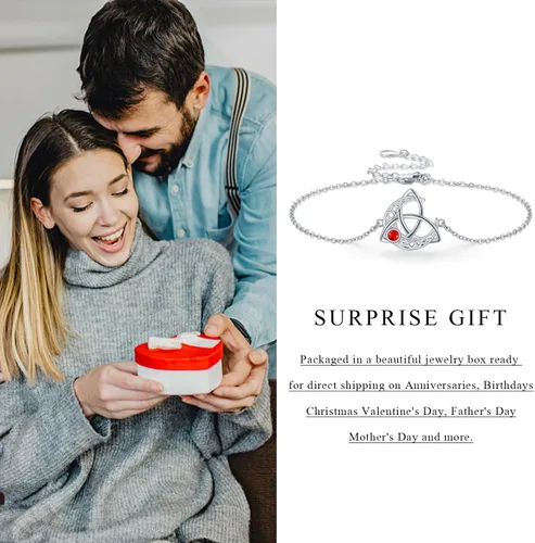 Miniatura 8 de Pulsera de piedra natal para mujer, plata de ley S925, pulseras celtas con dijes celtas, regalos de joyería, día de la madre, cumpleaños, día de San