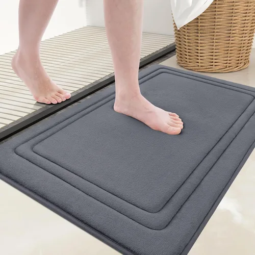 Miniatura 62 de Grandaily Alfombra de baño de espuma viscoelástica de 24 x 16 pulgadas, ultrasuave, antideslizante y absorbente, lavable a máquina, cómoda alfombra
