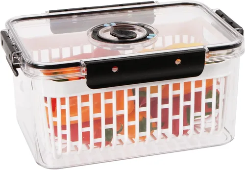 Miniatura 8 de Oggi Recipientes para productos para refrigerador con seguimiento de tiempo, ideales para almacenamiento de frutas, bayas y verduras, lechuga Keeper