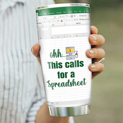Miniatura 2 de Regalos para Contadores Hoja de Cálculo, Taza Termo para Regalos de Contadores para Mujeres y Hombres, Ohh Esto Requiere una Hoja de Cálculo