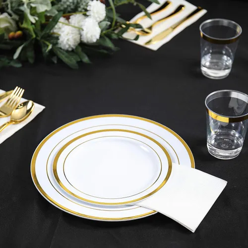 Miniatura 4 de Vplus Paquete de 200 unidades de toallas de invitados de calidad premium desechables, servilletas de cena suaves y absorbentes, servilletas
