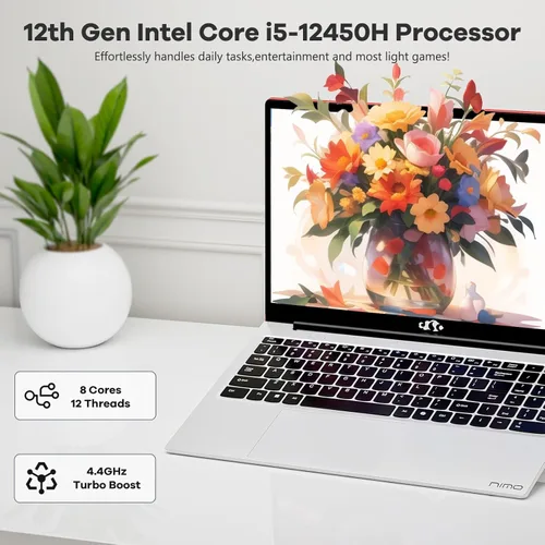 Miniatura 2 de NIMO Portátil FHD lPS-Business-de 15.6", i5-12450H, 8 núcleos, 16 GB de RAM, 1 TB SSD (Beat i7-11800H, hasta 4.4 GHz) Ordenador estudiantil con Rojo