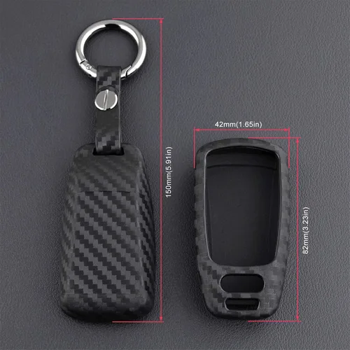 Miniatura 6 de Funda de goma de silicona suave con textura de fibra de carbono para Audi A4 A4L A5 A6 A7 A8 Q5 Q7 R8 RS Q3 RS4 RS5 RS7 S4 S5 S6 S7 S8 SQ5 SQ7 TT