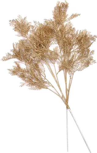 Miniatura 19 de Plantas artificiales Golden Baby Breath Gypsophila, para decoración de Navidad, plantas falsas, arbustos de helecho, arbustos sintéticos, Aliento