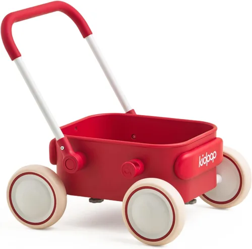 PULA - Andador de empuje para bebé con ruedas para niños pequeños, juguetes para bebés de 6 a 12 meses, regalos de cumpleaños de 1 año, para Rojo
