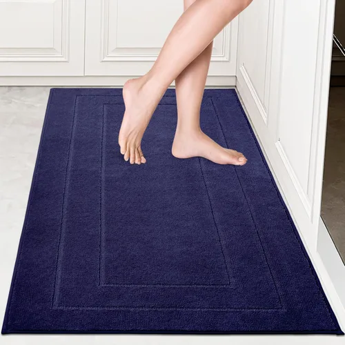 Miniatura 41 de PURRUGS Juego de 2 alfombras de cocina lavables a máquina (24 x 35.5 + 24 x 59 pulgadas), alfombras de pasillo de cocina antideslizantes y Marrón