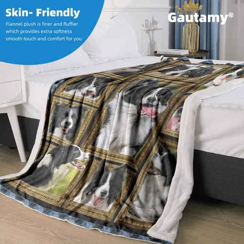 Miniatura 2 de Border Collie - Manta para niños, regalos para los amantes de los perros, 40 x 50 pulgadas, mantas para niños pequeños y bebés para sofá, cama