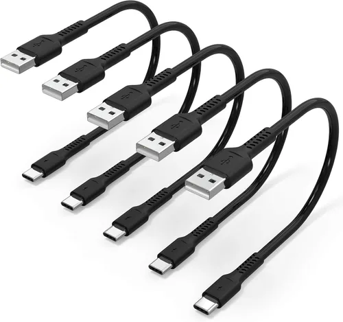 Cable corto de carga rápida de 6 pulgadas, paquete de 5 cables USB A a USB tipo C 3A para estación de carga compatible con Samsung Galaxy Note 9 10