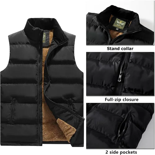 Miniatura 2 de Vcansion Men's Outdoor Casual Stand Collar Padded Vest Coat