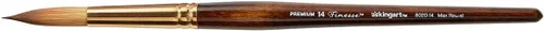 Miniatura 2 de KINGART Premium Finesse 8020-14 Ultra Round Series - Brocha para artista, pelo sintético Kolinsky Sable, mango corto, acuarela y pinturas al óleo