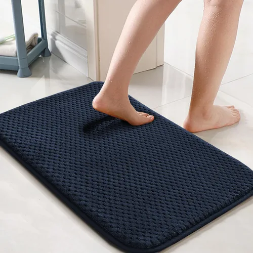 Miniatura 15 de H.VERSAILTEX Juego de alfombras y tapetes de baño, 2 piezas absorbentes de espuma viscoelástica, antideslizantes, suaves y peludas para baño, Gris