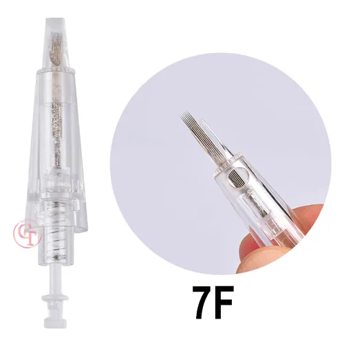 Miniatura 2 de Cartucho de agujas de maquillaje permanente para máquina de tatuaje Eyliner de cejas 1P 3P 5P 5F 7F para sombra de cejas en polvo degradado