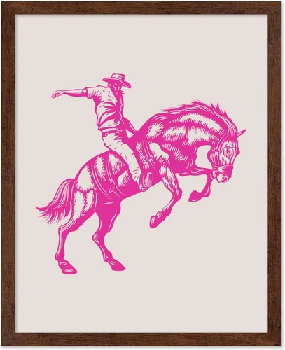 Miniatura 50 de Poster Master Póster de Rodeo marrón – Estampado retro de vaquero sobre caballo – Arte de vaquero – Arte occidental – Arte del salvaje oeste
