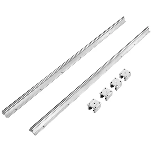 Miniatura 10 de VEVOR - Kit de 2 rieles guía de deslizamiento lineal SBR20, 31.5 pulg./800 mm, 4 bloques de deslizamiento SBR20UU y rodamientos para máquinas
