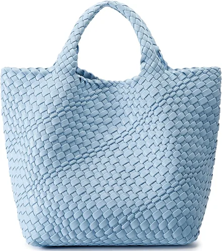 Miniatura 22 de Bolso tejido para mujer, bolso tote de cuero vegano grande para verano, playa, viaje, bolso de mano y cartera retro hecho a mano, bolso de hombro