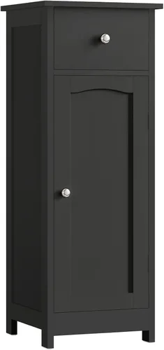 Miniatura 7 de Iwell Armario de baño, armario de almacenamiento de baño con 2 puertas y 3 estantes, 3 alturas disponibles, para sala de estar, entrada, cocina