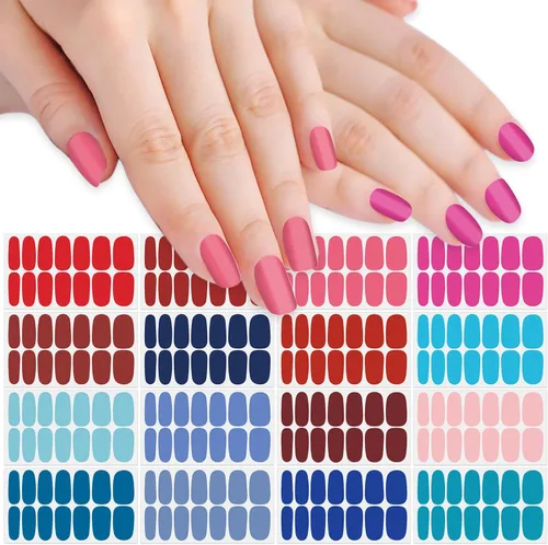 Miniatura 9 de Paquete de 16 hojas de esmalte de uñas para el Día de la Independencia, tiras de esmalte de uñas de gel autoadhesivas, con bandera estadounidense