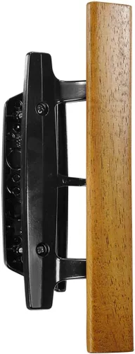 Miniatura 5 de Juego de manijas de puerta corredera reversible de estilo muesca para patio con manija interior de madera de roble y tirador exterior en acabado