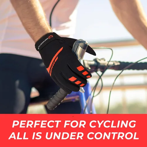 Miniatura 5 de WESTWOOD FOX Guantes de ciclismo para hombres y mujeres, dedo completo, antideslizantes, para pantalla táctil, transpirables, para ciclismo