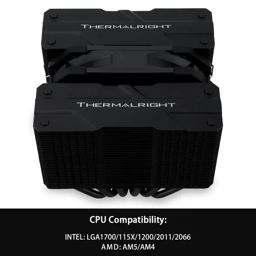 Miniatura 3 de Thermalright Peerless Assassin 120 MINI - Enfriador de aire negro para CPU, 6 tubos de calor, con ventiladores TL-D12B PWM, enfriador de PC