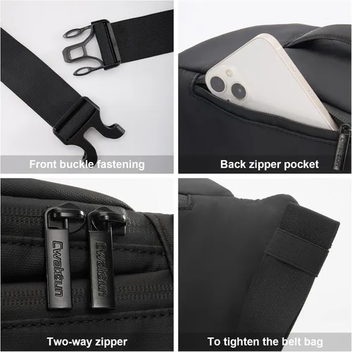 Miniatura 4 de Cwatcun Riñonera impermeable para cámara compacta, ligera y portátil, bolsa cruzada para Canon, Nikon, Sony, Fuji DSLR/SLR/cámara sin espejo, lente
