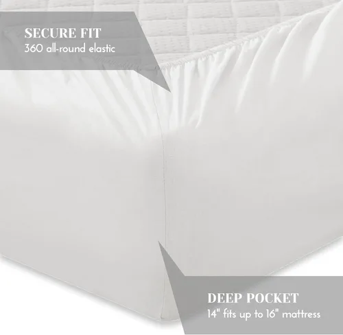 Miniatura 16 de Comfort Spaces Sábanas 100% algodón tamaño King, transpirables, naturalmente frescas, sábanas de algodón suave con bolsillo elástico de 14 pulgadas