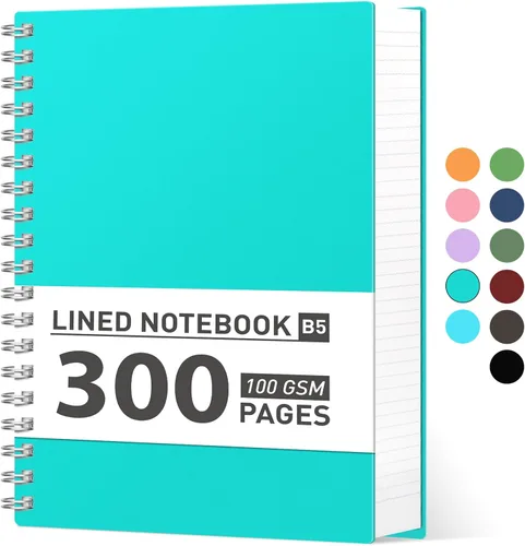 Miniatura 8 de AHGXG Cuaderno espiral rayado para universidad - Cuaderno espiral perforado A4 de 8.5" x 11", 300 páginas con páginas perforadas fáciles de rasgar