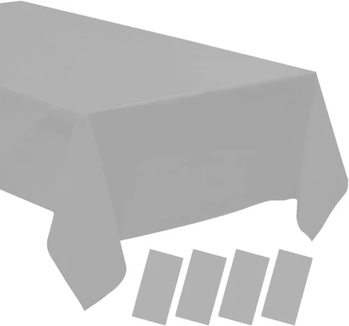 Miniatura 16 de Mantel de plástico crema, paquete de 2 manteles desechables color blanco hueso, mantel de 54 x 108 pulgadas para mesa rectangular, manteles