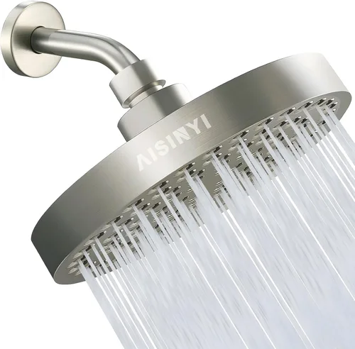 Miniatura 8 de Cabezal de ducha de lluvia de alta presión, de 6 pulgadas con reemplazo ajustable perfecto, limitador extraíble, fácil instalación para tus Acabado