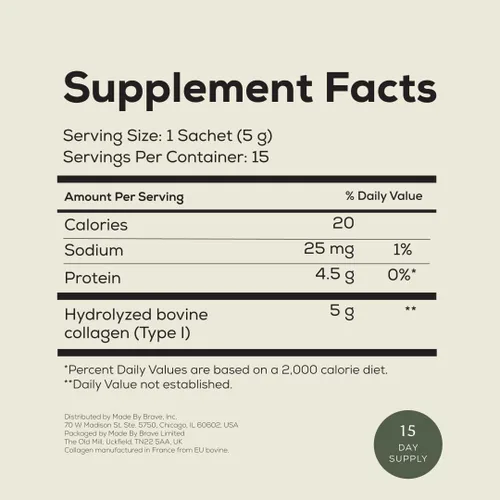 Miniatura 8 de Ancient + Brave Paquetes de colágeno en polvo True Collagen de 15 x 0.18 oz, péptidos de colágeno alimentados con pasto de la UE, proteína en polvo