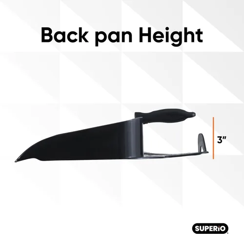 Miniatura 2 de Superio Recogedor con clip con borde de goma, bandeja de plástico duradero de 11 pulgadas de ancho con mango de agarre cómodo
