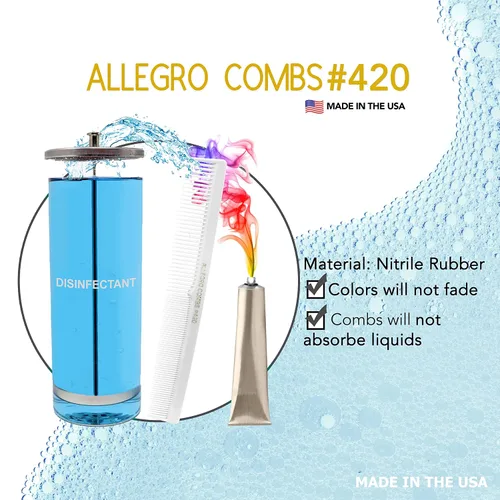 Miniatura 7 de Allegro Combs Peines de corte para peluqueros 420, peine para barba, bigote, para hombres, mujeres, niños pequeños, trenzados, separación del Blanco