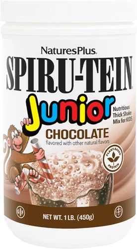 NaturesPlus SPIRU-TEIN Junior - Batido de proteína en polvo a base de plantas para niños, sin gluten y vegetariano, 1 libra, 15 porciones
