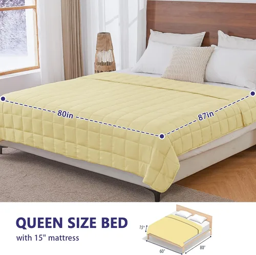 Miniatura 162 de Yescool - Manta con peso para adultos (15 libras, 60 x 80 pulgadas, azul), manta de enfriamiento pesada para dormir, 140-160 libras, manta