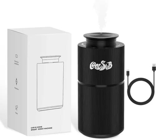 Difusor inteligente sin agua, difusor sin agua para aceites esenciales con temporizador y 3 niveles de niebla, difusor de aceite esencial de Negro