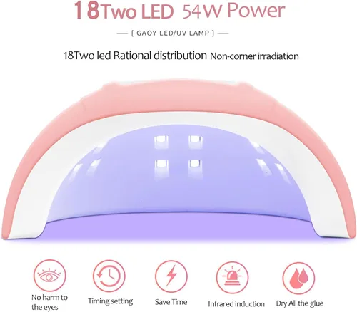 Miniatura 4 de FUNSHOWCASE Lámpara LED UV 54W Resina Curado Luz, Kit de Fundición de Joyería, Esmalte de Uñas de Gel 3 Ajustes de Temporizador, Sensor Automático