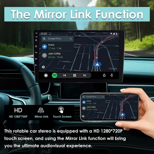 Miniatura 6 de Estéreo de auto doble DIN con CarPlay inalámbrico y Android Auto, radio de coche Android de 9 pulgadas con cámara de respaldo, Bluetooth 5.4