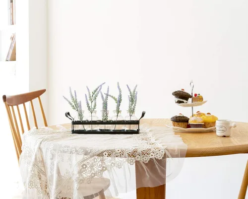 Miniatura 2 de Mkono Estaciones de propagación con soporte de metal, plantas de escritorio, terrario de vidrio, jarrón para plantas hidropónicas, corte de flores