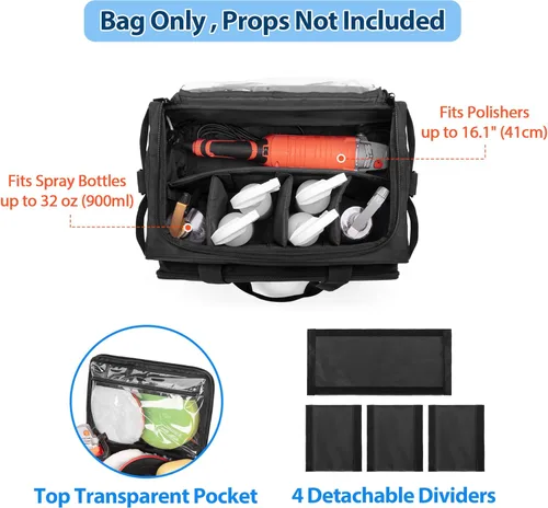 Miniatura 2 de samdew Bolsa grande de detalles, organizador de detalles para almacenamiento de suministros de detalles de automóviles, organizador de limpieza
