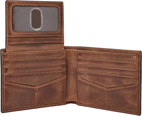 Miniatura 15 de Fossil Derrick - Cartera de piel con bloqueo RFID y funda extraíble para tarjetas