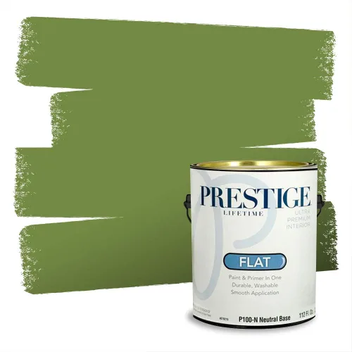 Miniatura 202 de Prestige Paints - Pintura exterior e imprimación en uno, 1 galón, plano, compatibilidad comparable con el color menta «Whipped Mint» de Behr